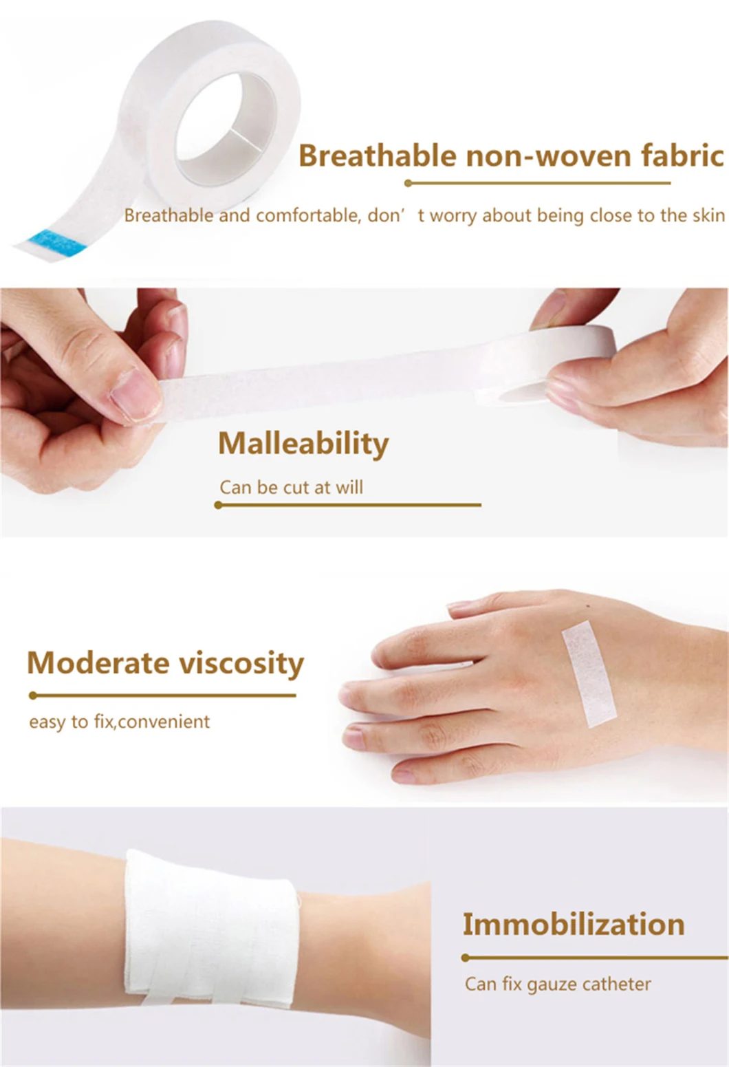 White Non Woven Paper Tape Disposable Adhesive Medicalmicropore Eyelash Tape for Lash Extension Tools