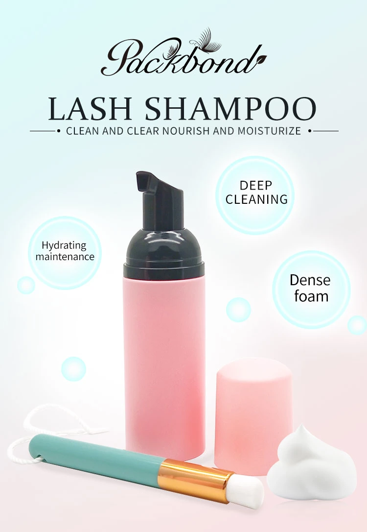 Different Color Lash Shampoo Bottles Eyelash Cleanser with Private Label Sticker